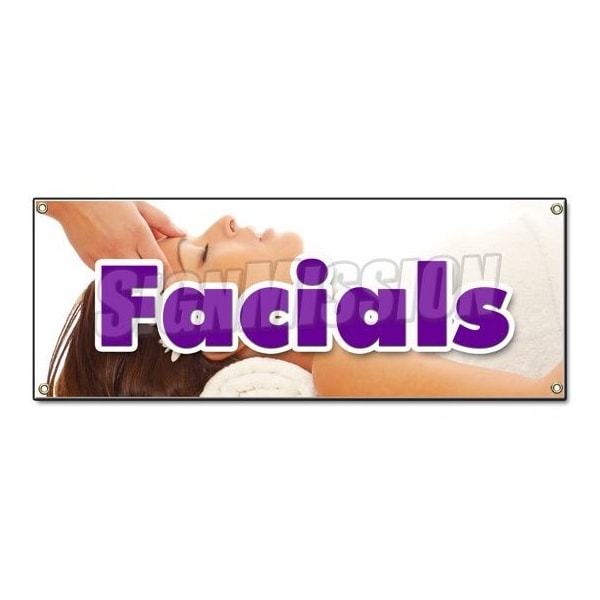 FACIALS BANNER SIGN spa beauty shop massage manicure pedicure no appointment